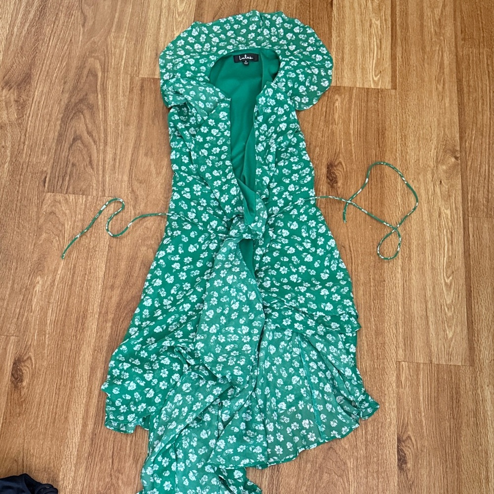 Lulu's Emerald Floral High Low Dress